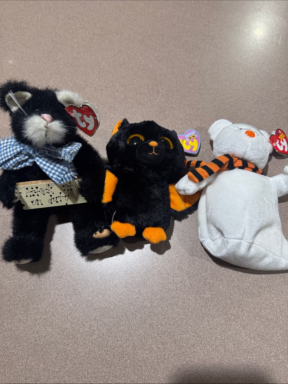 Ty Black and Orange Halloween Bat Plush